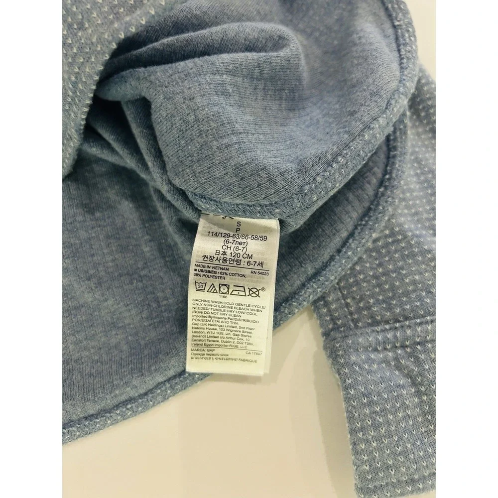 GAP Kids‎ Shirt Boys Size S Birdseye Button Front Long Sleeve Cotton Blend Blue